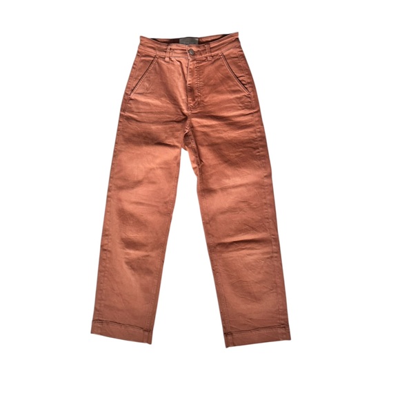 Everlane Denim - Evereve Evelyn Cropped Straight Rust Brown High Rise Jeans 00